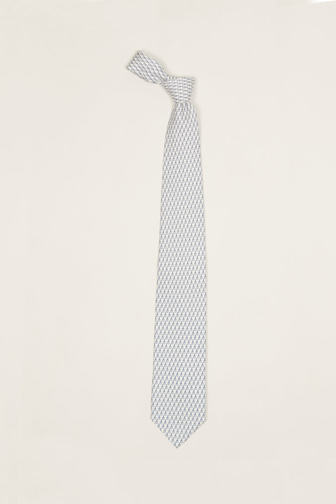 100% Silk Tie | White Logo