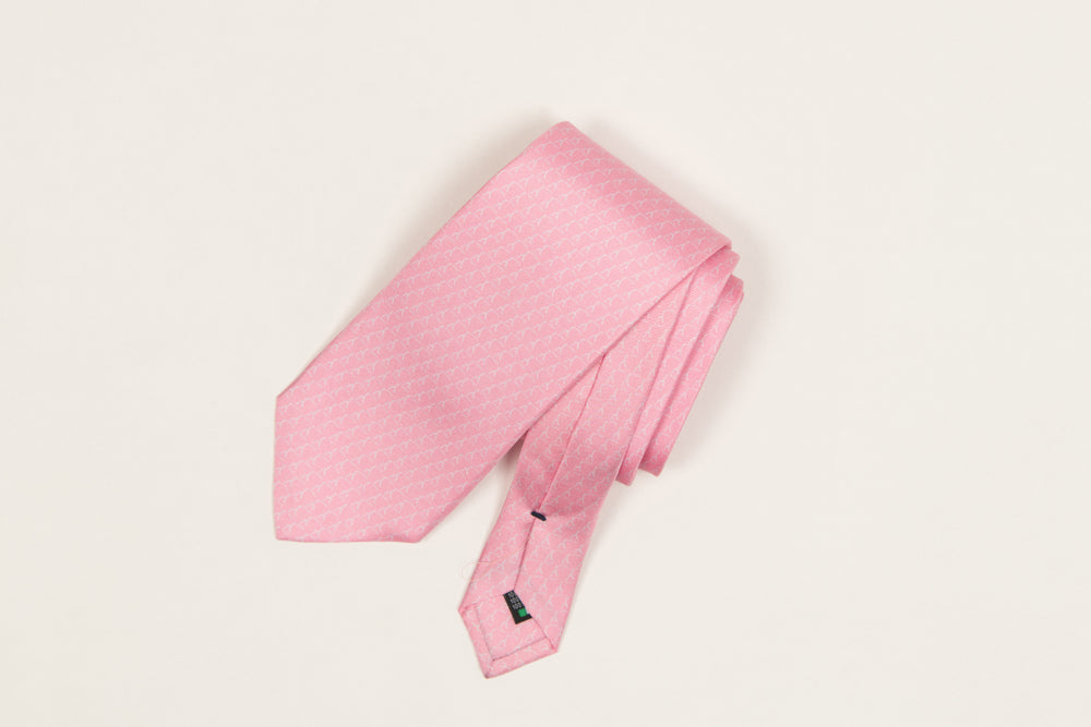 100% Silk Tie | Pink Logo