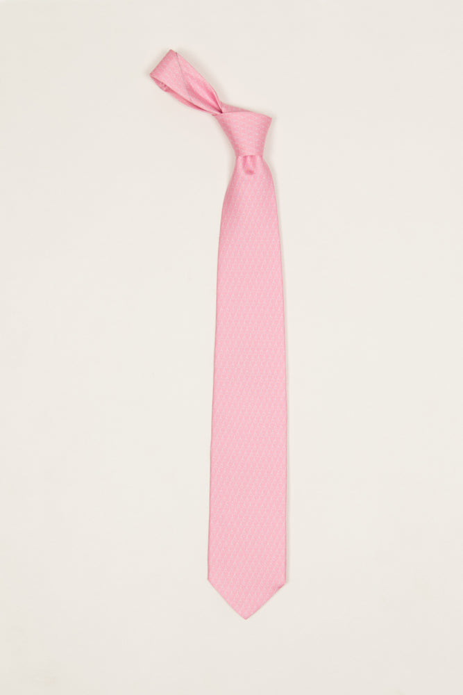 100% Silk Tie | Pink Logo