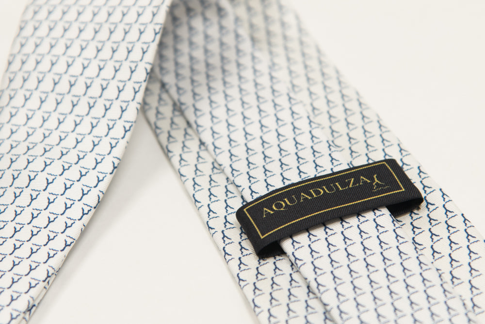 100% Silk Tie | White Logo