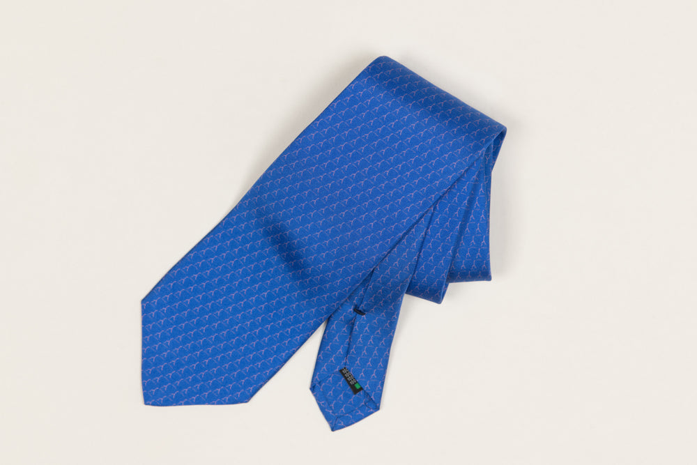 100% Silk Tie | Royal Blue Logo