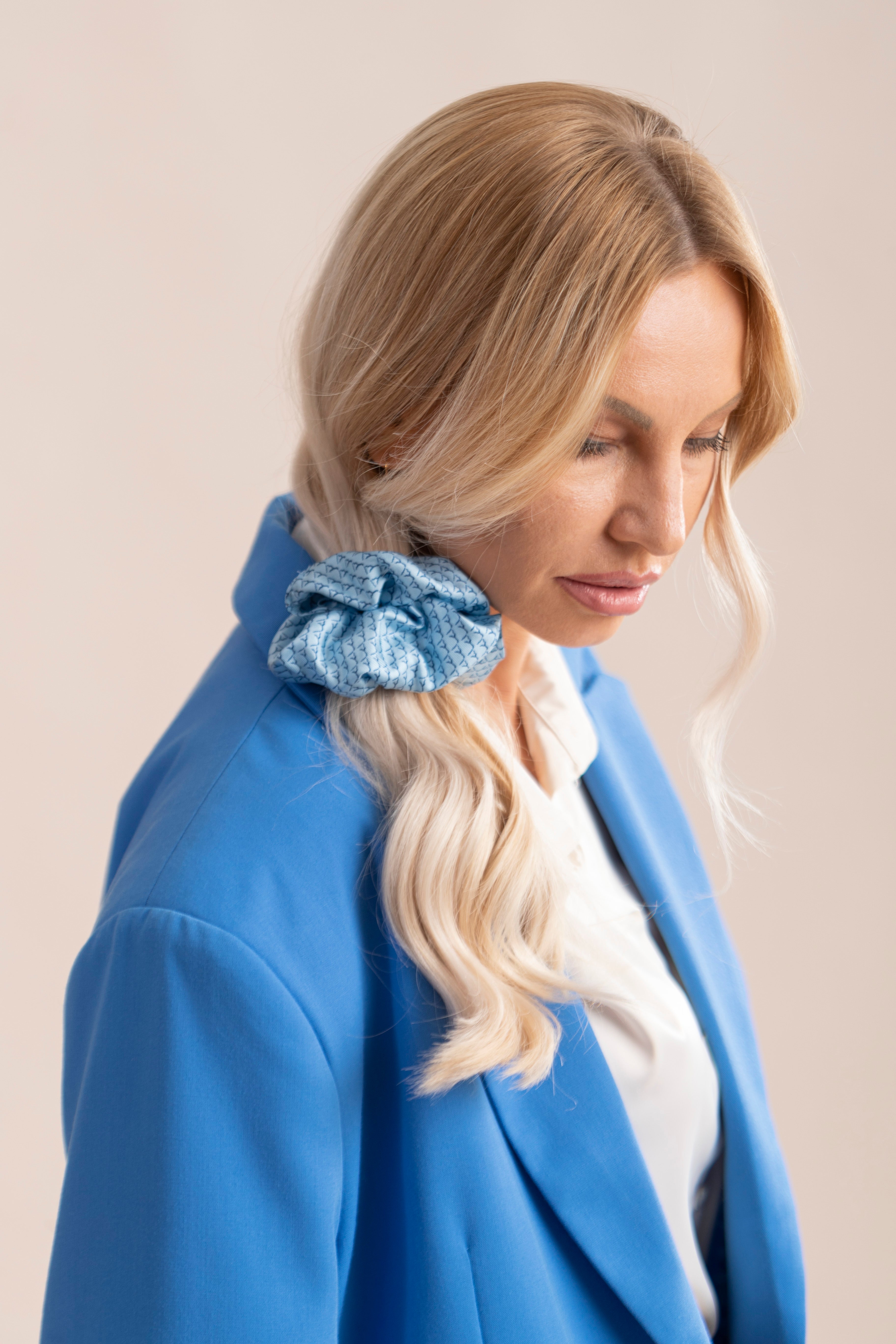 Fascia per capelli in Seta | Azzurra