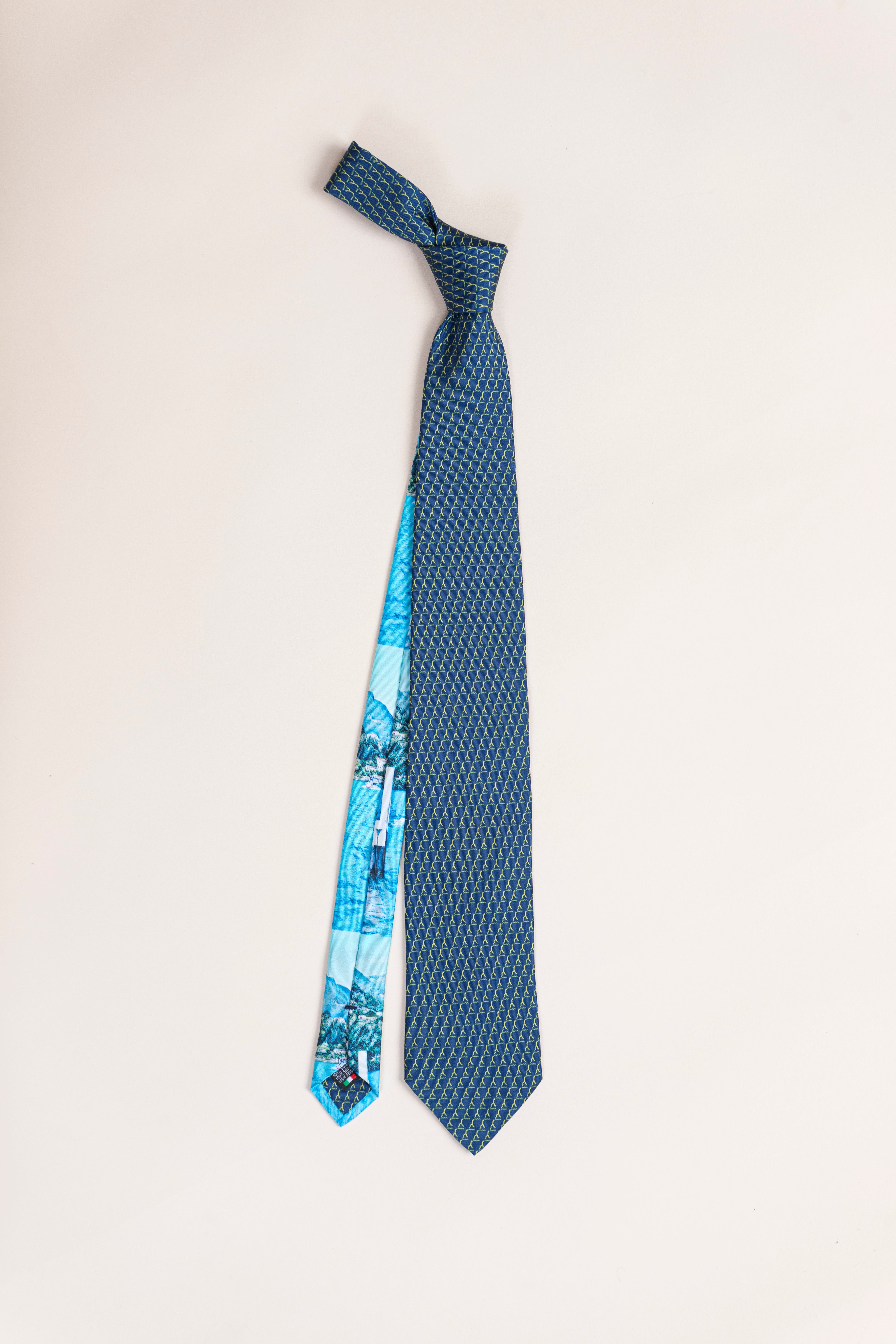 Cravatta Pura Seta | Logo Giallo & Codino Colorato