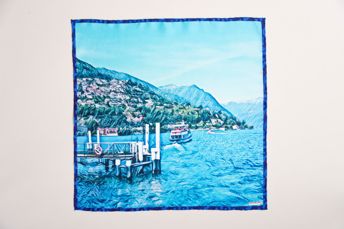 foulard silk made Italy luxury handmade Como Aquadulza