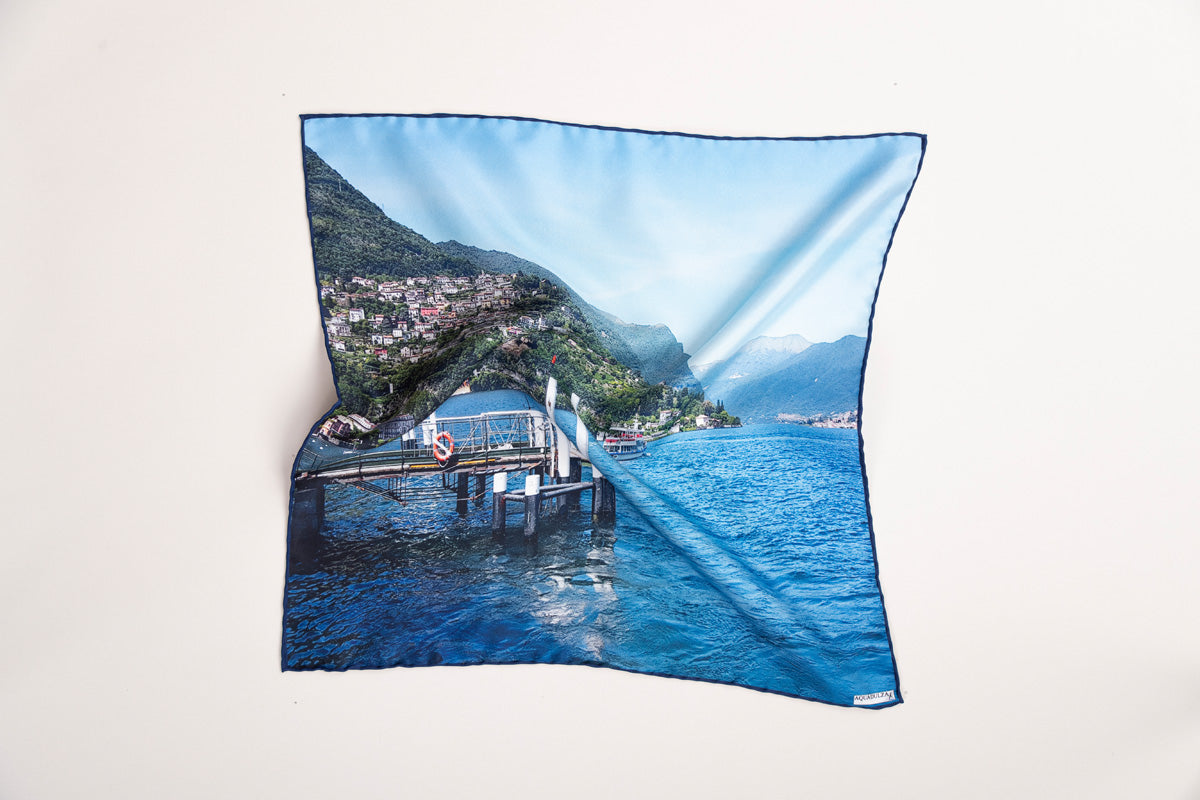 luxury printed silk pocket square design Italian Aquadulza