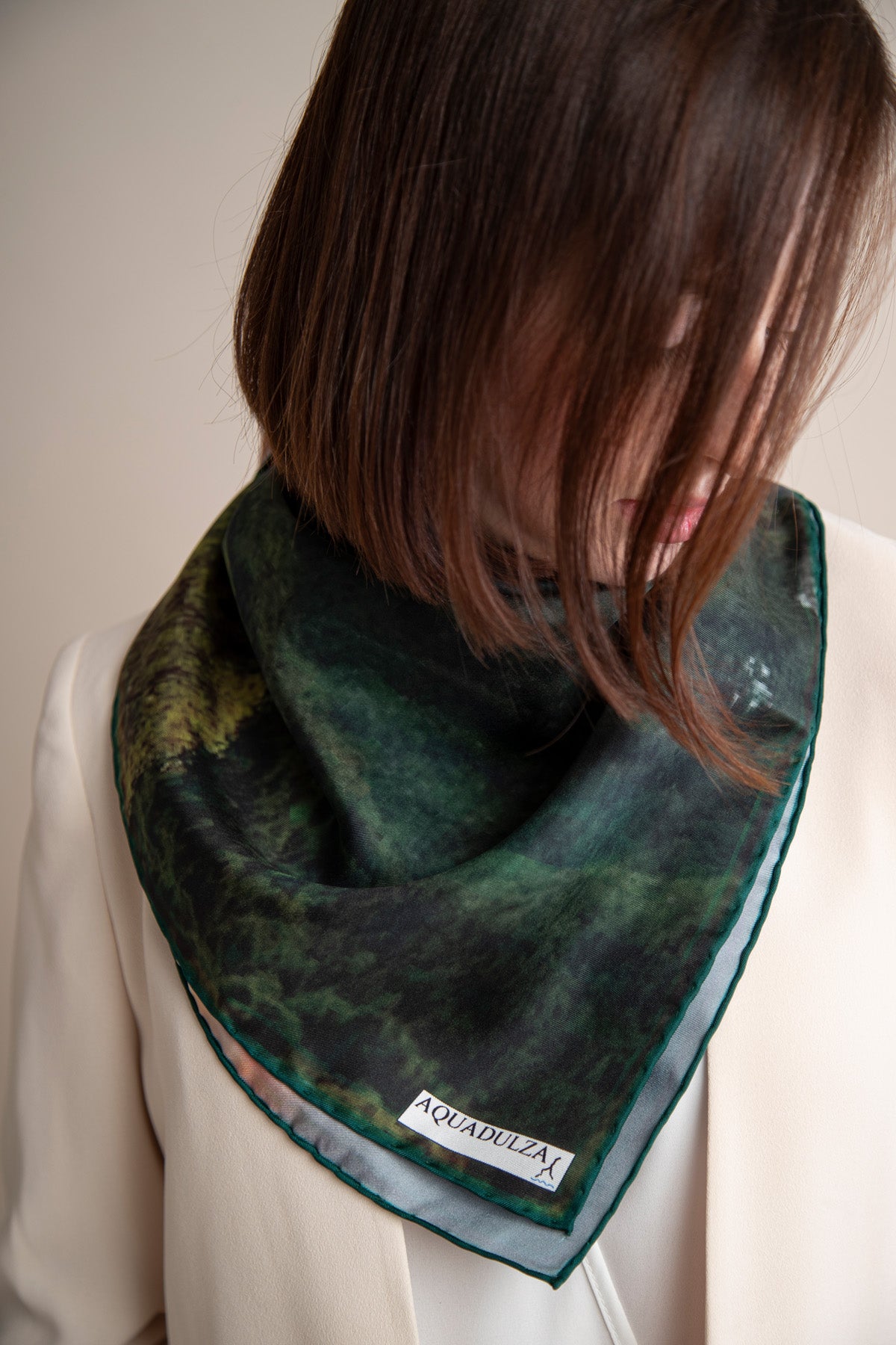 printed silk scarf women luxury Aquadulza Experience