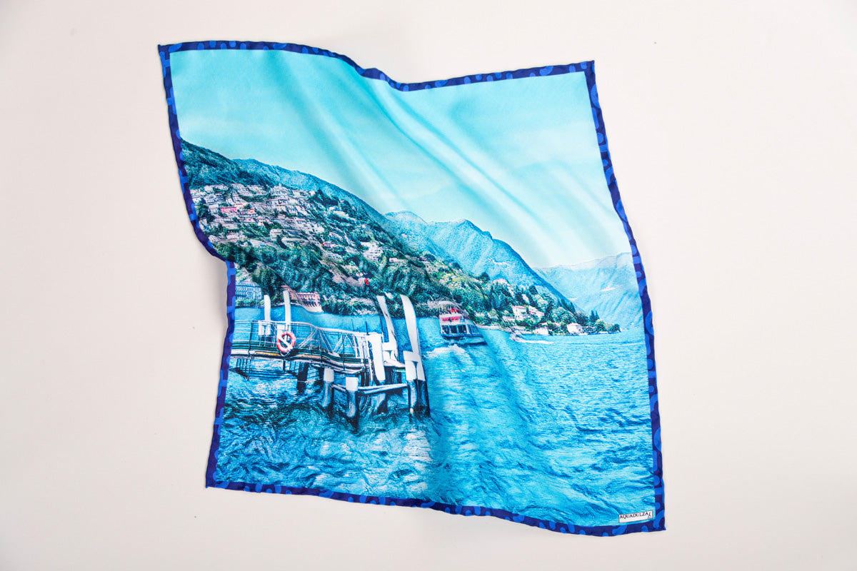 silk foulard women Italian printed fabric Aquadulza