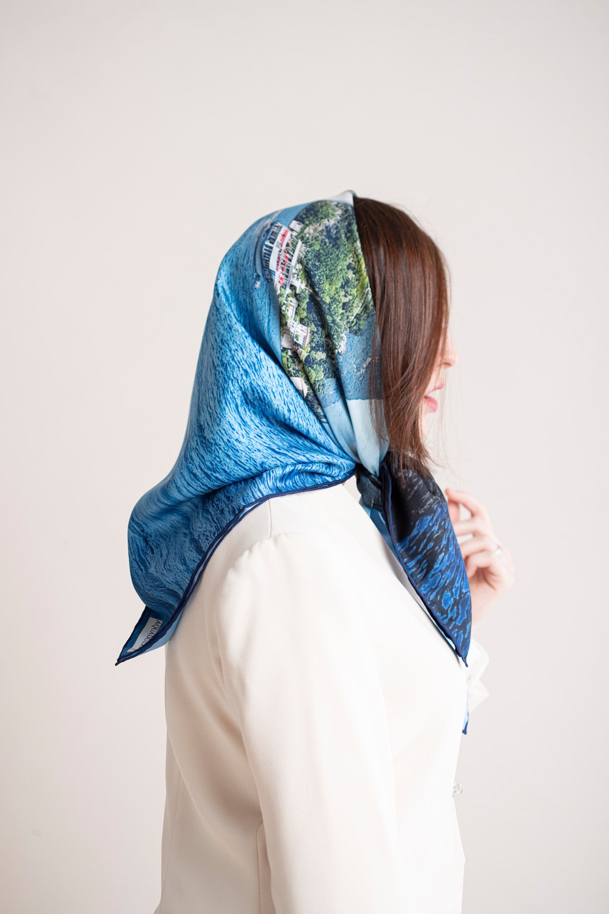 Women square hair scarves luxury accessory Aquadulza